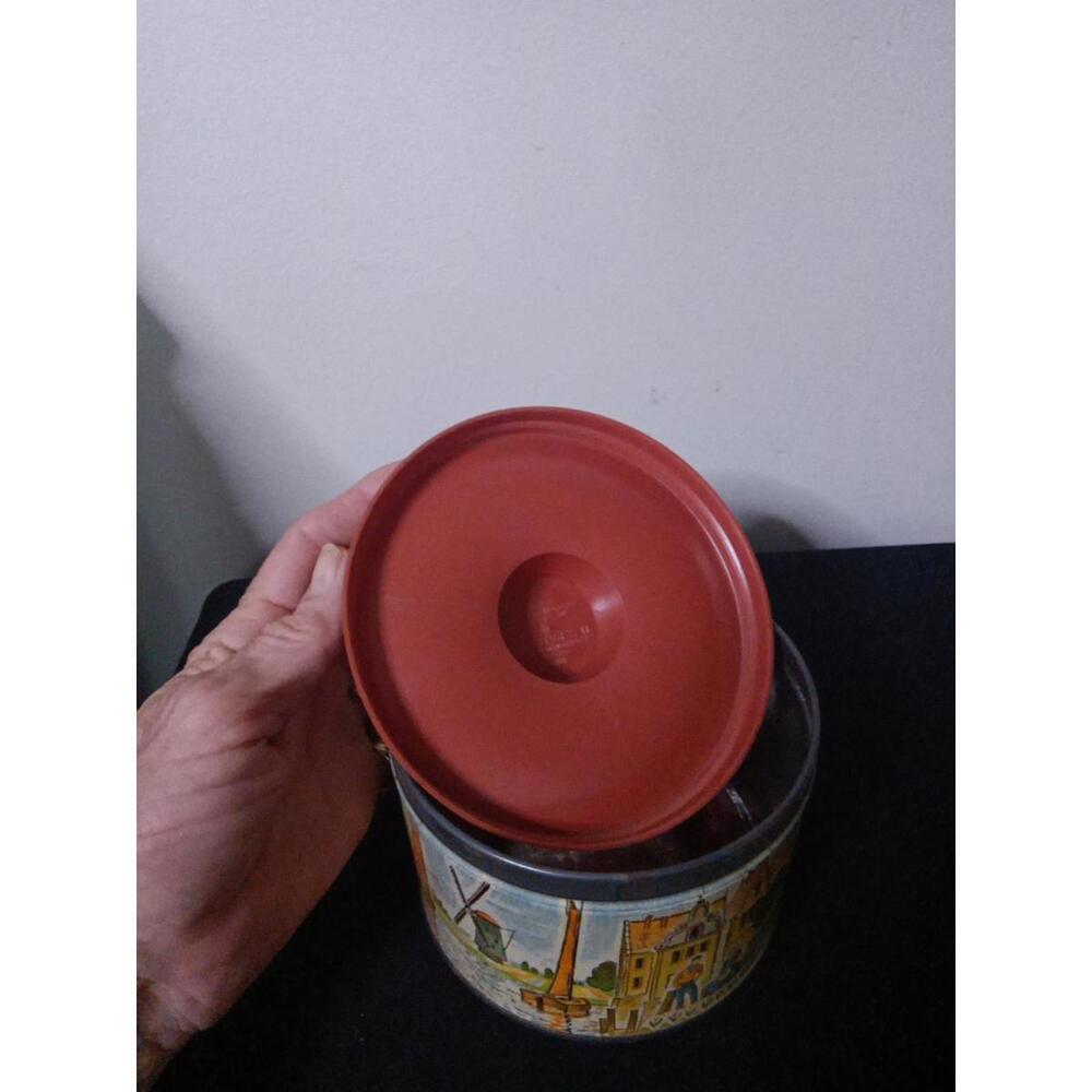 Vintage Mrs Leland's Old Fashioned Candies Tin w/ OrangLid ~ Scenes Venice Italy - Picture 4 of 9